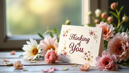 A heartfelt message adorned with blooming flowers captures a warm moment of connection during a sunny afternoon