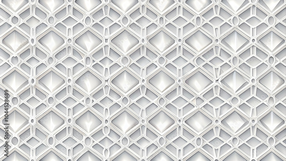 Poster seamless white net geometric pattern background