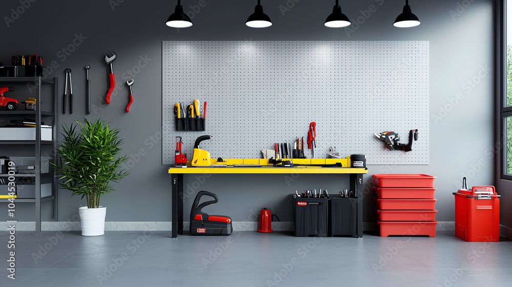 Aufkleber a modern workshop setup tools and organization for diy enthusiasts