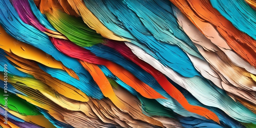 Aufkleber a colorful painting with many different colors and brush strokes