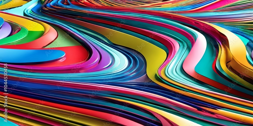 Poster a colorful, abstract painting with many different colors and shapes