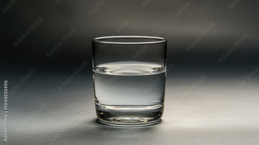 Poster refreshing water glass isolated on plain background with clipping path for product presentations