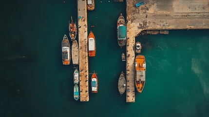 Aerial view of quay