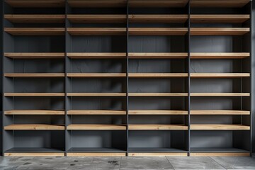 Empty office shelves for design mockup or product placement.
