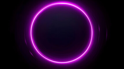 Fototapeta premium Glowing Purple Circle on Black Background