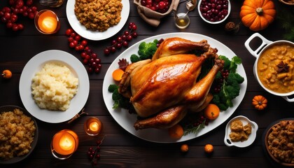 Thanksgiving celebration traditional dinner.