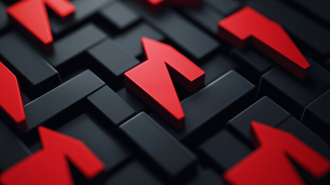 Arrow icons showing growth, increase, and decrease. Up and down arrows filled in.