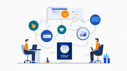 This design template features circles arranged in a way that helps visualize information. It's perfect for showing steps or options in a process, presentation, or workflow.
