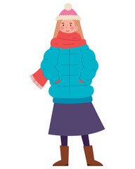 woman wearing winter clothes
