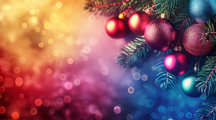 Christmas Ornament Decor with Bokeh Background