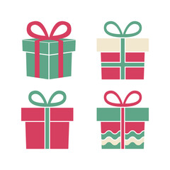 Vector Xmas gift box icon set
