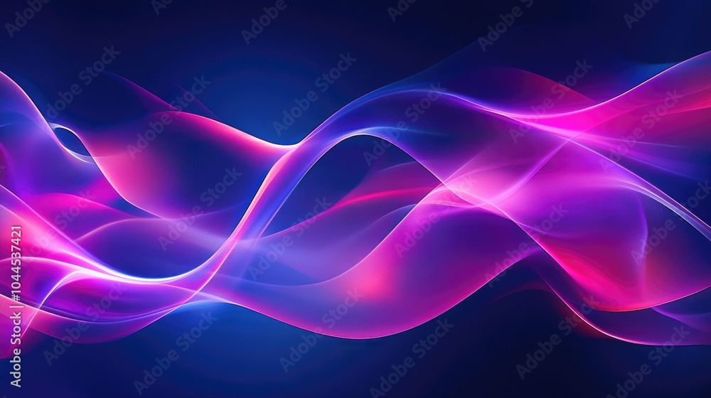 Sticker Blue and Pink Abstract Waves Background