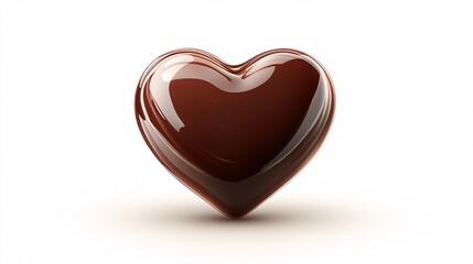 heart shaped chocolate isolated on white background, valentine's day concept