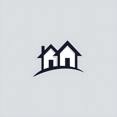 Fototapeta premium home logo icon, home design, modern black and gray logo design featuring two connected houses
