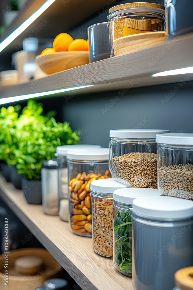 Poster organized pantry a visual guide to storing nuts seeds and fresh ingredients for a clean and function