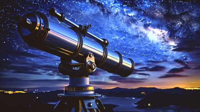 telescope and moon
