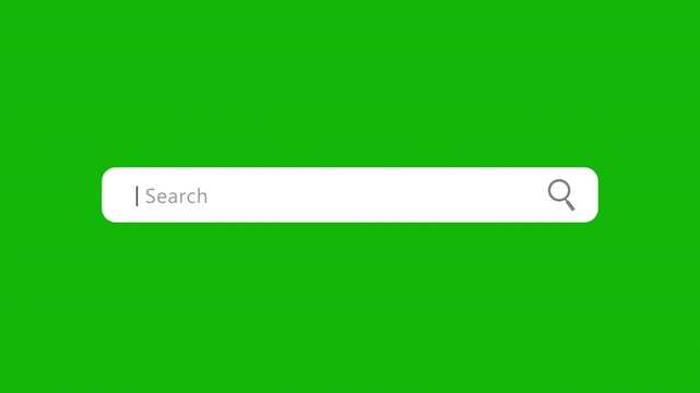 Search Bar With Magnifying Glass Animation Green Screen for Website SEO and Internet Optimization. 4K Resolution
