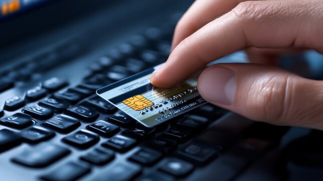 Credit Card Payment: A Close-Up View of Online Shopping
