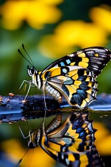 Macro shot of a swallowtail butterfly (Papilio machaon)