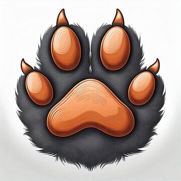 recommend clip art: pet animal paw illustration white background