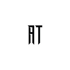 AT monogram logo design letter text name symbol monochrome logotype alphabet character simple logo