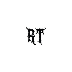 Obraz premium AT monogram logo design letter text name symbol monochrome logotype alphabet character simple logo