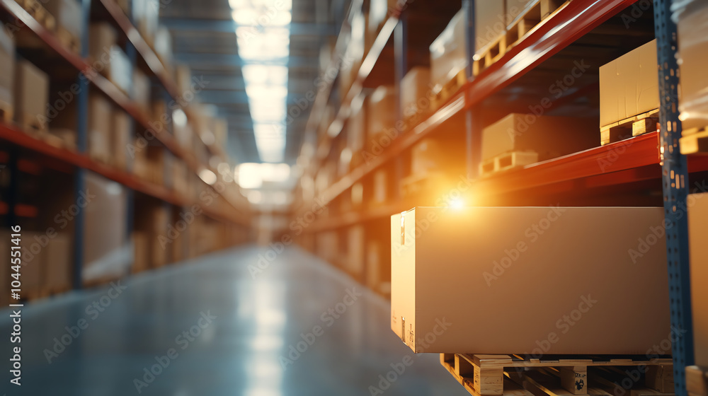Poster efficient warehouse management streamlining operations with organized storage solutions