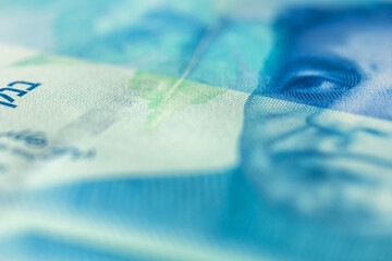 a part of the 200 shekel bill was photographed in close-up
