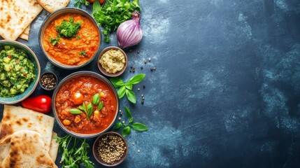 Vibrant Eastern Food with Fresh Ingredients and Colors