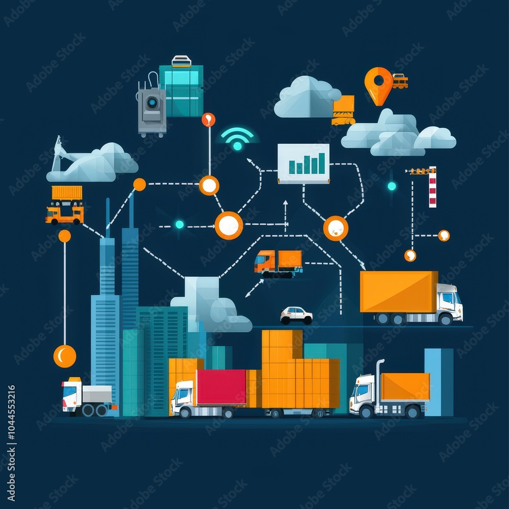 Poster chart showing supply chain efficiency and production levels