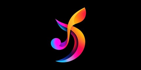 Obraz premium A vibrant and colorful music logo that captures the essence of musical energy and creativity.