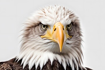  Bald eagle on white background, Ai Generated