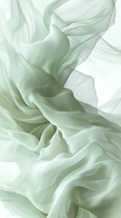 Fototapeta premium A soft, flowing abstract design in light green hues, evoking calmness and fluidity.