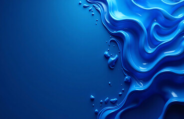 Dark blue abstract liquid pattern, deep ocean waves concept, dramatic fluid art