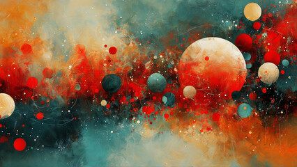 red and blue background with drops