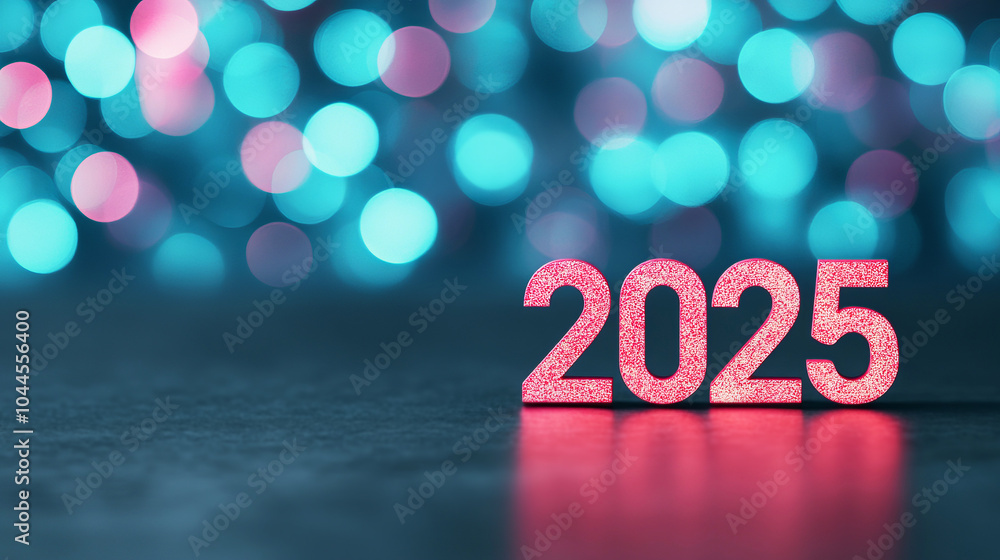Poster minimalist fireworks background with subtle bokeh