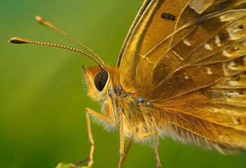 Close-up macro of a meadow brown butterfly (Maniola jurtina)