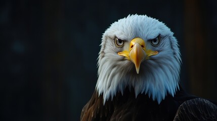 Obraz premium A close-up of a majestic eagle with intense eyes.