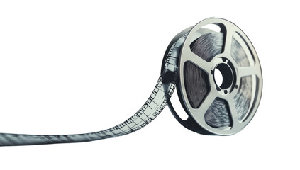 Naklejka premium old film reel isolated on white