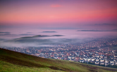 Foggy Morning in San Francisco East Bay, San Ramon City, California