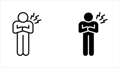 Heart attack linear icon set. Myocardial infarction. Cardiovascular disease. vector illustration on white background