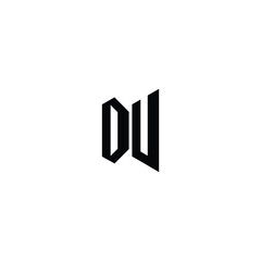 DU monogram logo design letter text name symbol monochrome logotype alphabet character simple logo