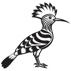 Hoopoe Bird Silhouettes Simple and Stylish Vector Illustration