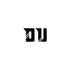 DU monogram logo design letter text name symbol monochrome logotype alphabet character simple logo