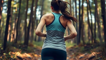 Nature Run: Girl Jogging in the Forest