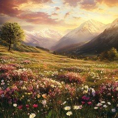 Fototapeta premium sunrise in the mountains