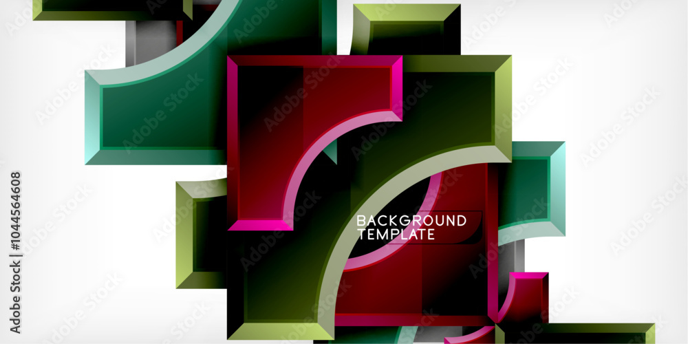 Poster Geometric design abstract background - circles and triangles
