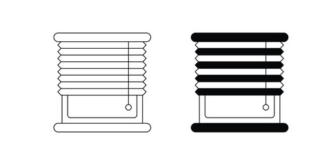 window blind set icon with white background vector stock illustration