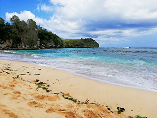 Dream Land Beach, at Uluwatu area, with beautiful rock formation, during nice weather