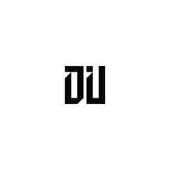 Obraz premium DU monogram logo design letter text name symbol monochrome logotype alphabet character simple logo
